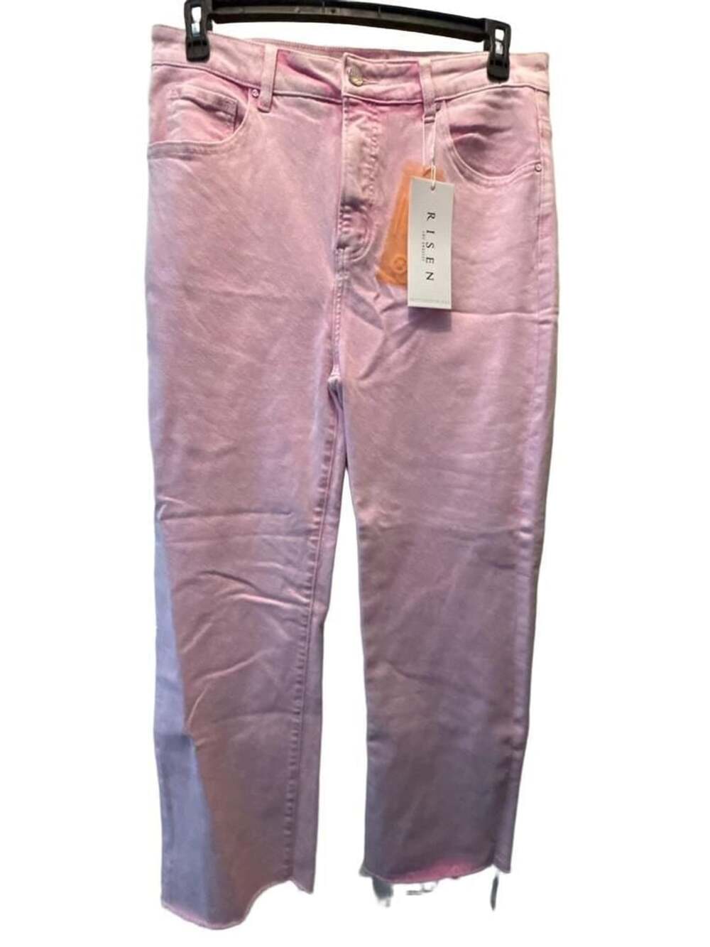 Risen jeans pink high waist 36in. NWT